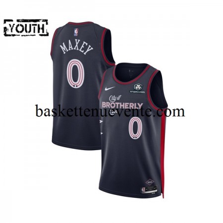 Maillot Basket Philadelphia 76ers Tyrese Maxey 0 2023-2024 Nike City Edition Noir Swingman - Enfant